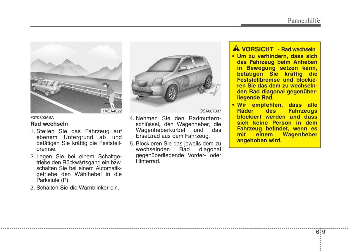 KIA Picanto I 1 Handbuch / page 251