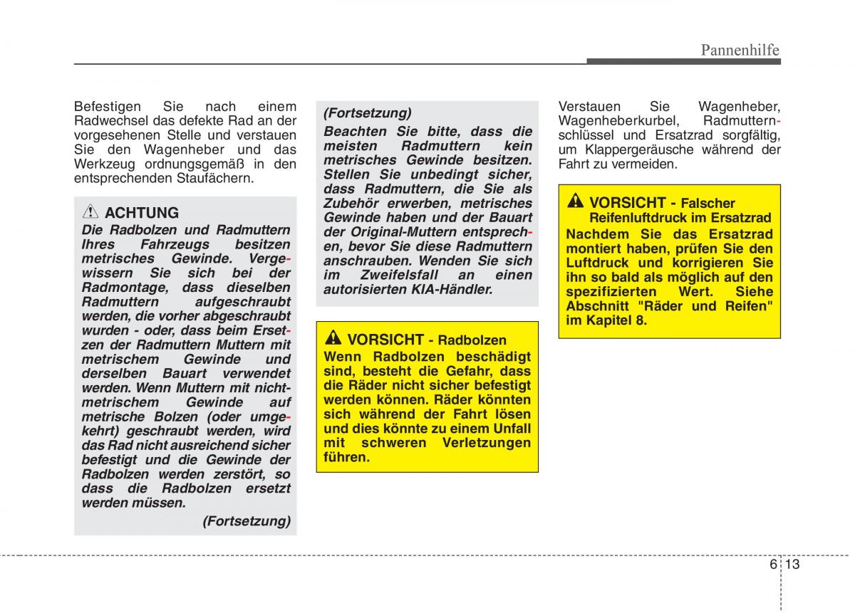 KIA Picanto I 1 Handbuch / page 255