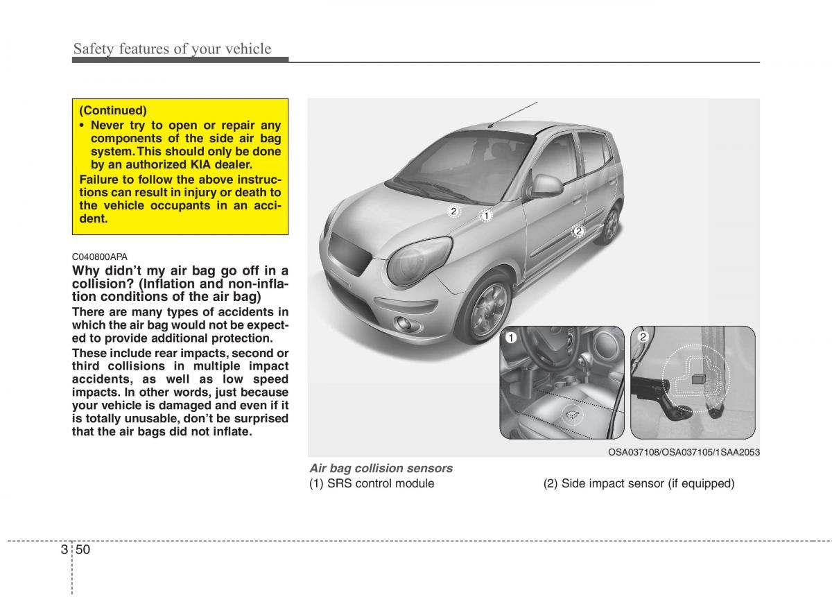 KIA Picanto I 1 owners manual / page 64