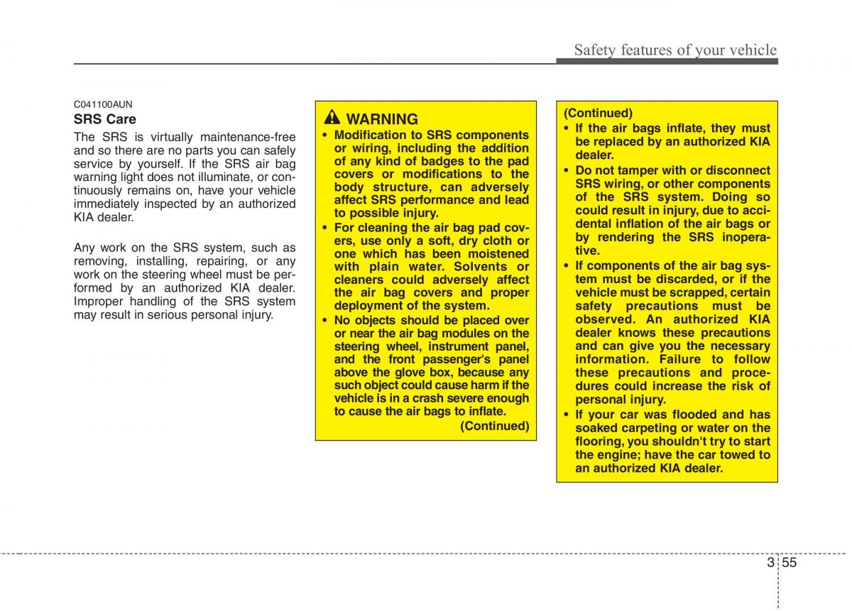 KIA Picanto I 1 owners manual / page 69