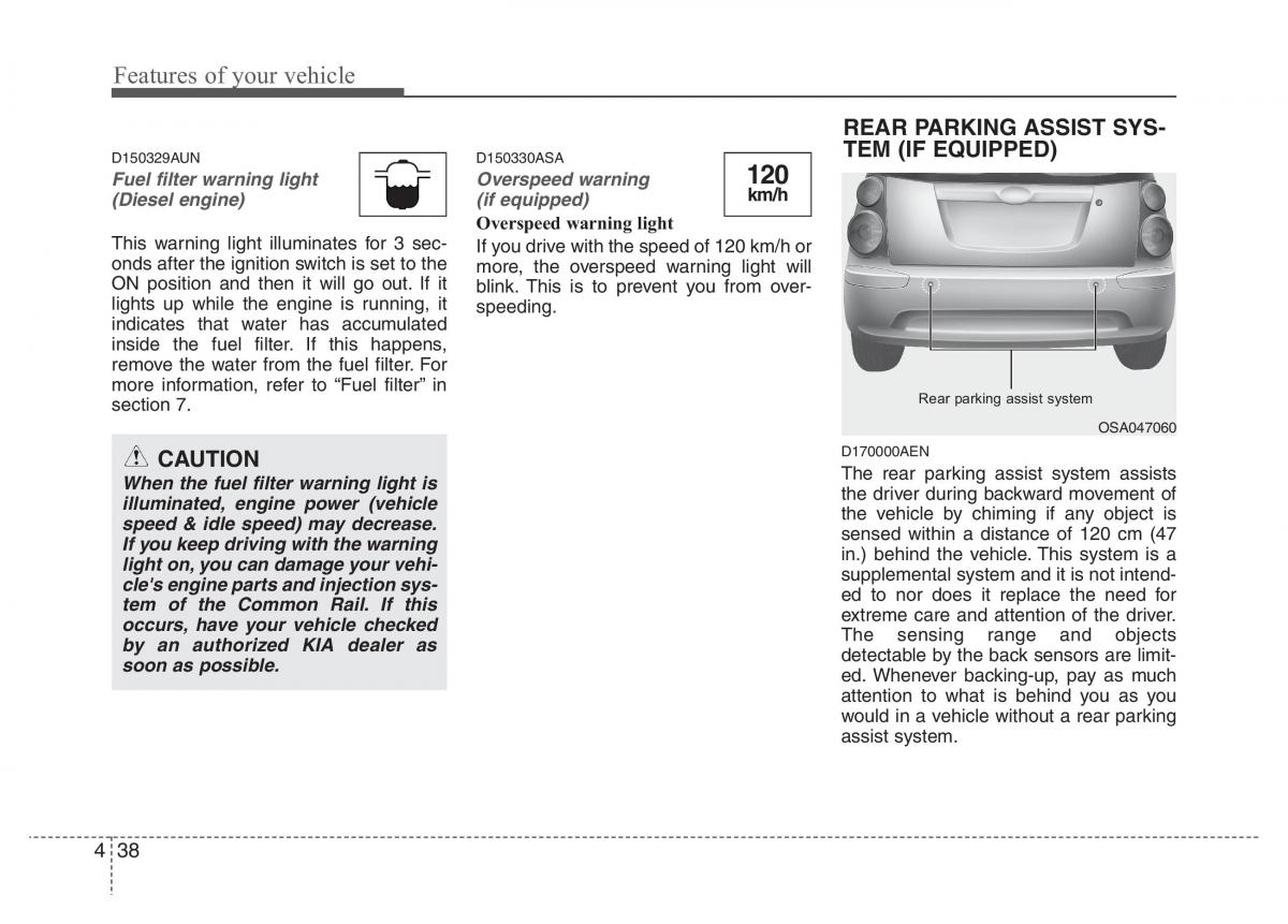 KIA Picanto I 1 owners manual / page 109