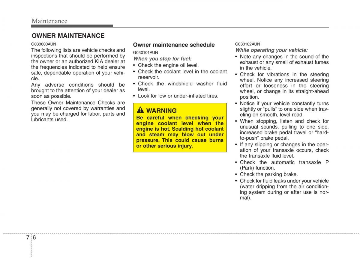 KIA Picanto I 1 owners manual / page 259