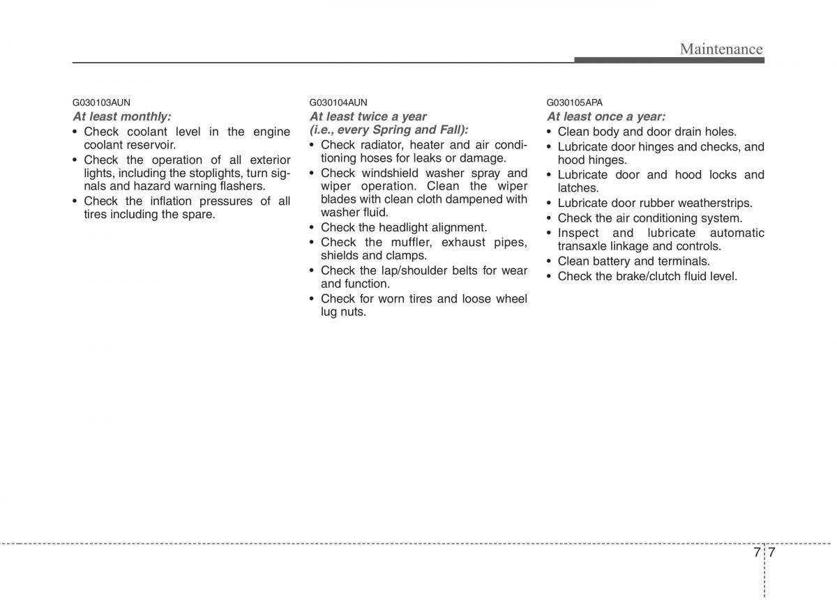 KIA Picanto I 1 owners manual / page 260