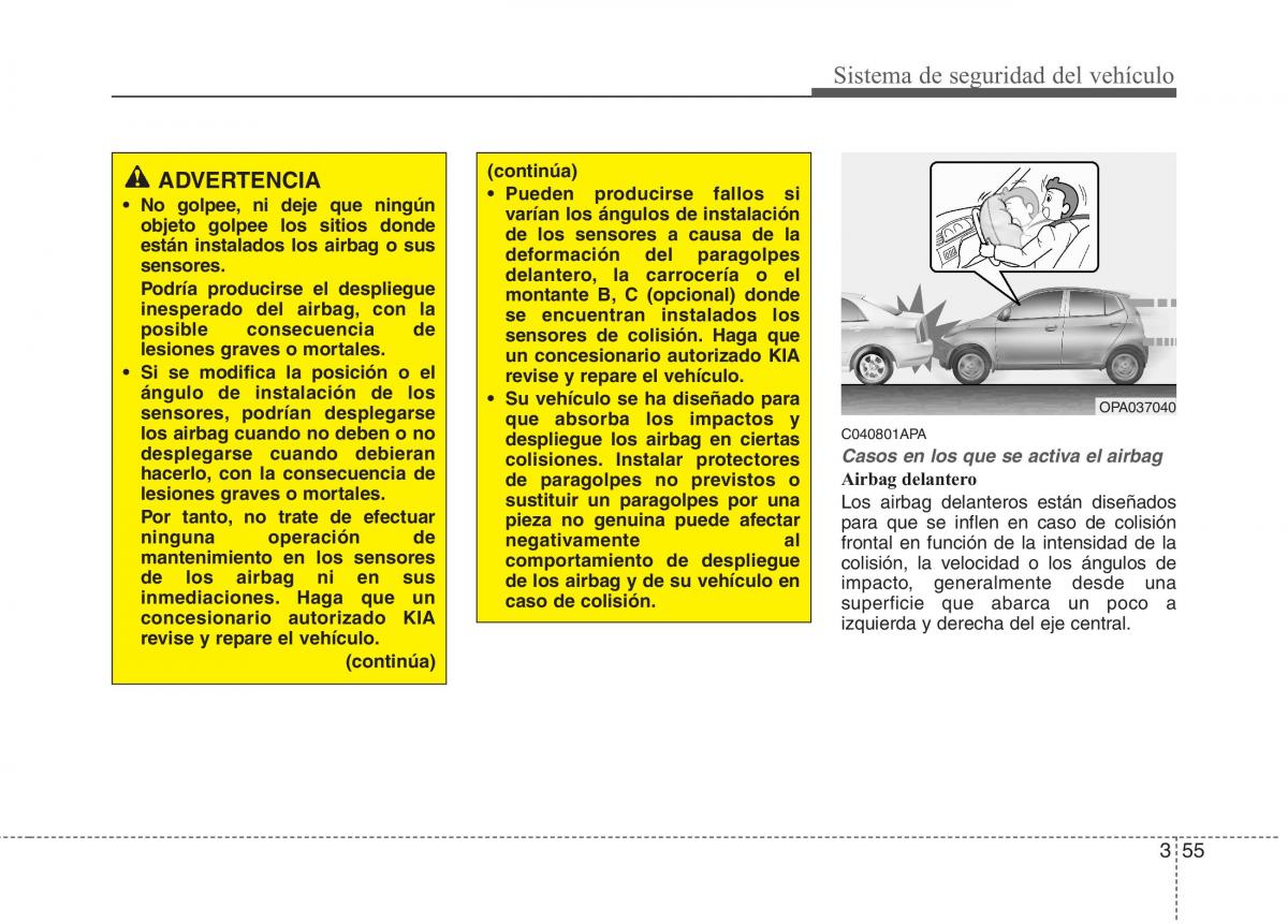 KIA Picanto I 1 manual del propietario / page 69