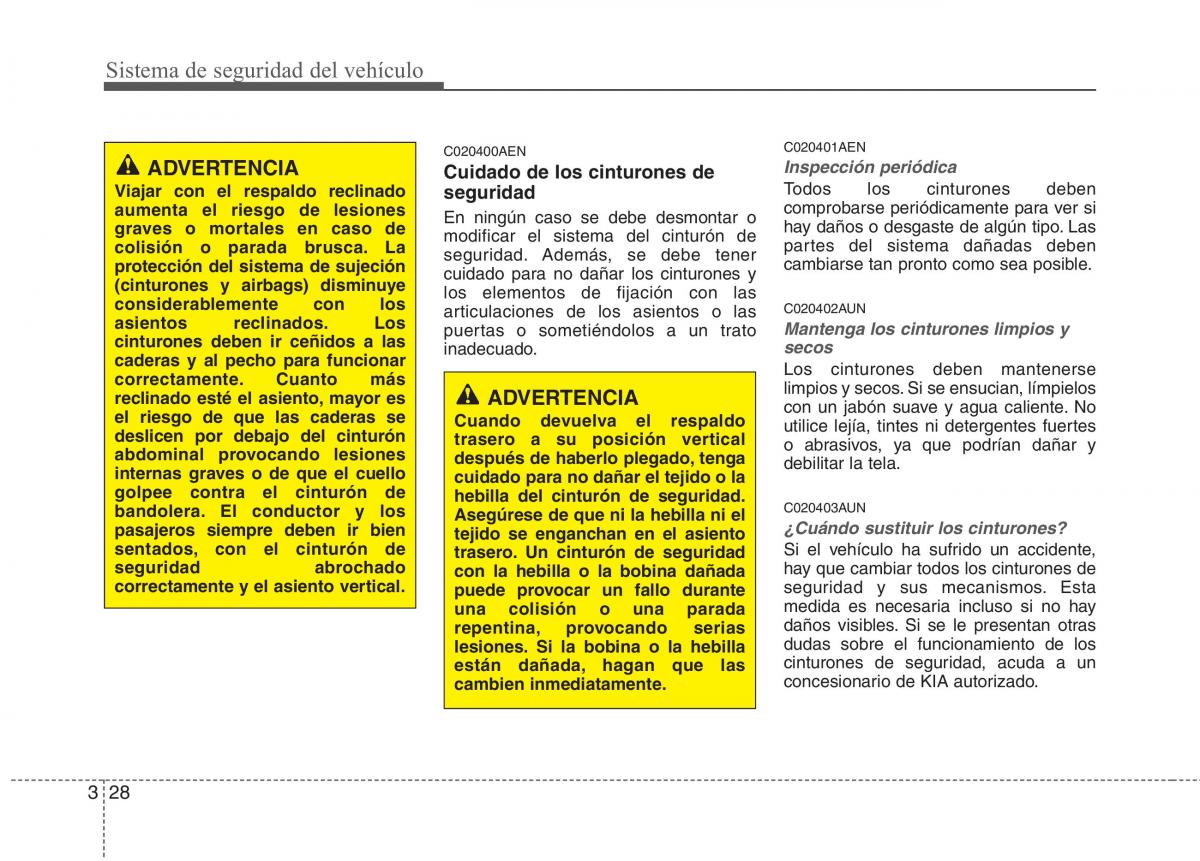 KIA Picanto I 1 manual del propietario / page 42