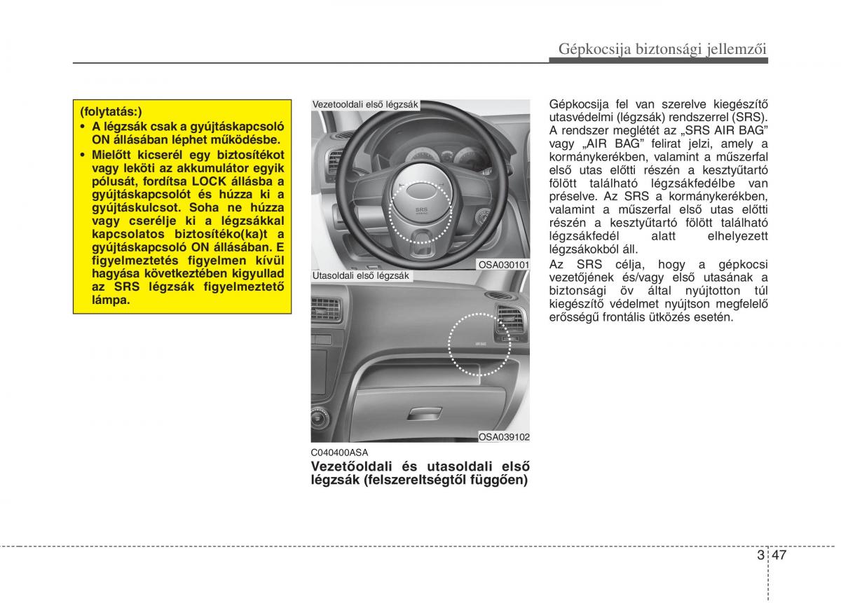 KIA Picanto I 1 Kezelesi utmutato / page 61