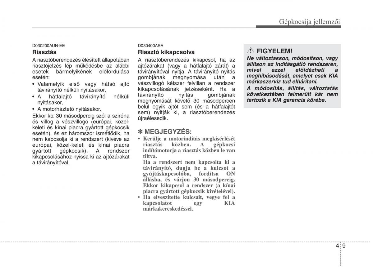 KIA Picanto I 1 Kezelesi utmutato / page 87