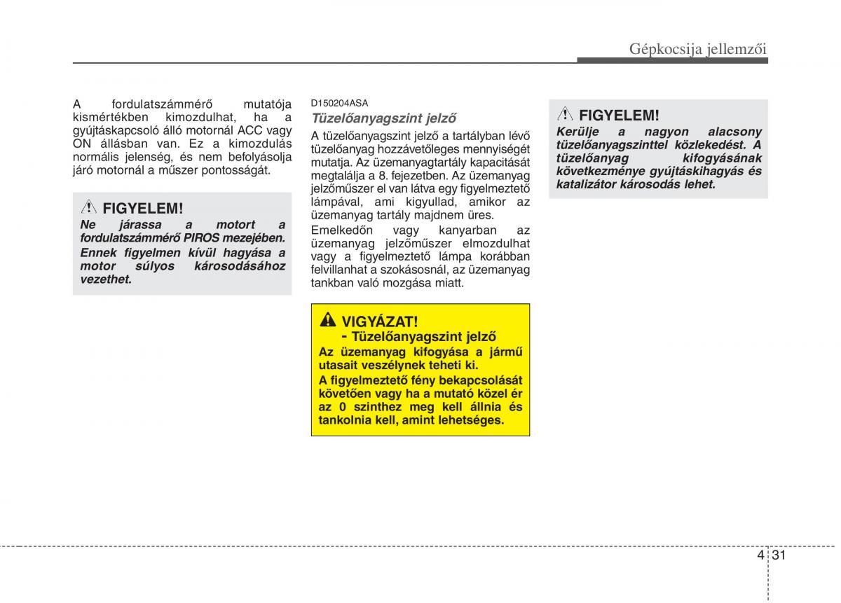 KIA Picanto I 1 Kezelesi utmutato / page 109