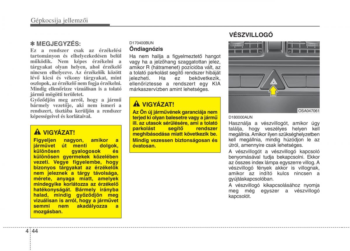 KIA Picanto I 1 Kezelesi utmutato / page 122