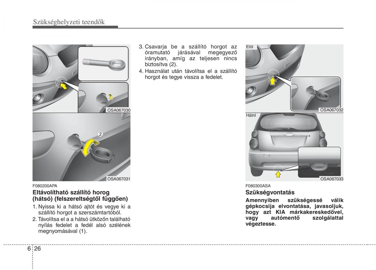 KIA Picanto I 1 Kezelesi utmutato / page 263