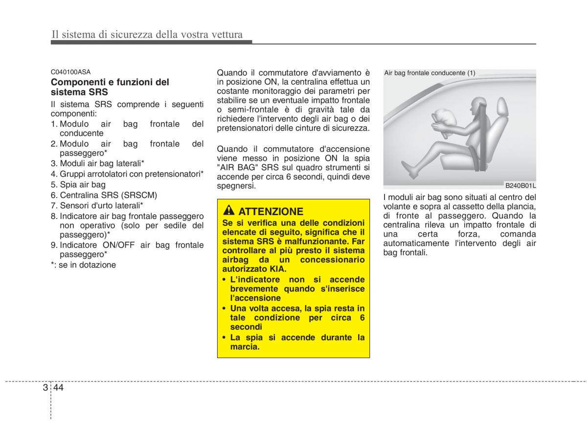 KIA Picanto I 1 manuale del proprietario / page 59