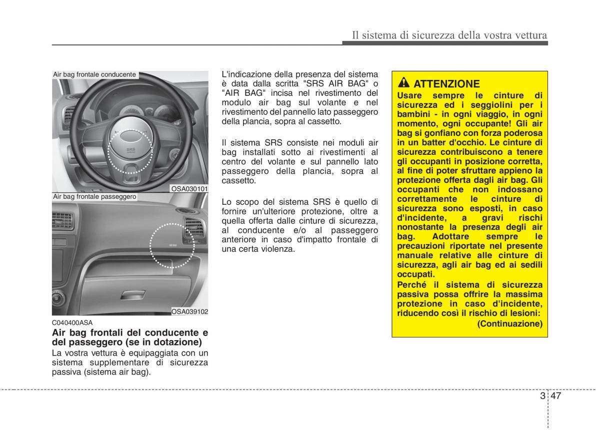 KIA Picanto I 1 manuale del proprietario / page 62