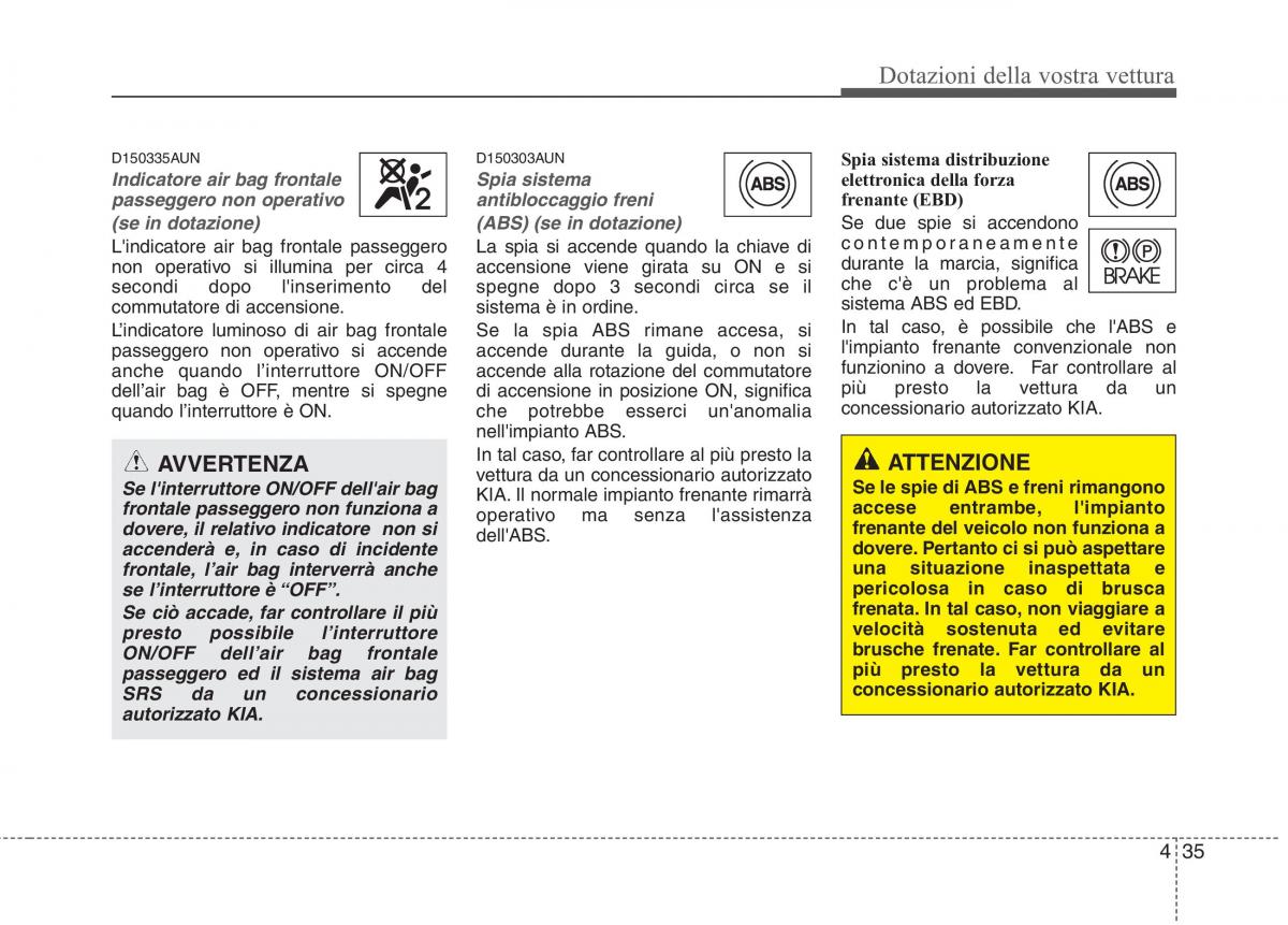 KIA Picanto I 1 manuale del proprietario / page 113