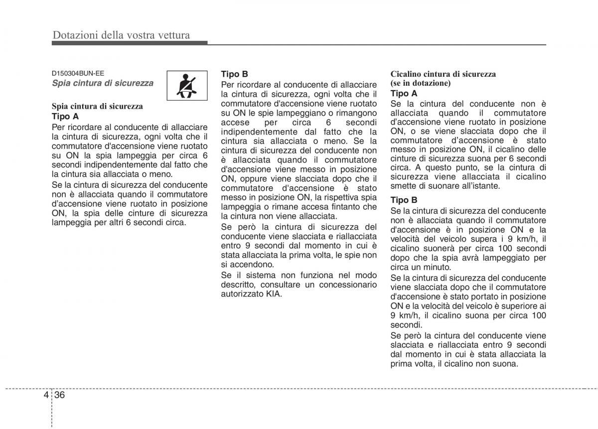 KIA Picanto I 1 manuale del proprietario / page 114