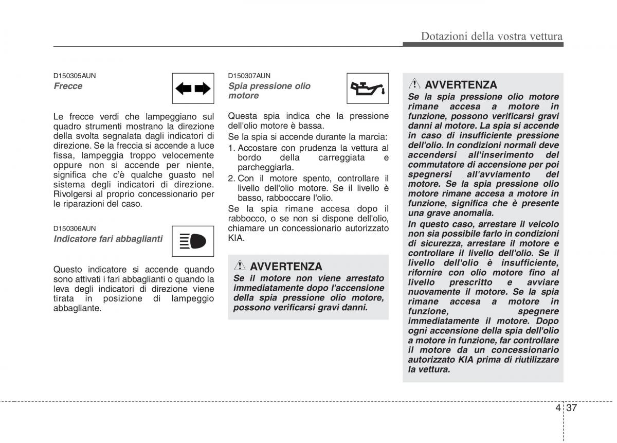 KIA Picanto I 1 manuale del proprietario / page 115