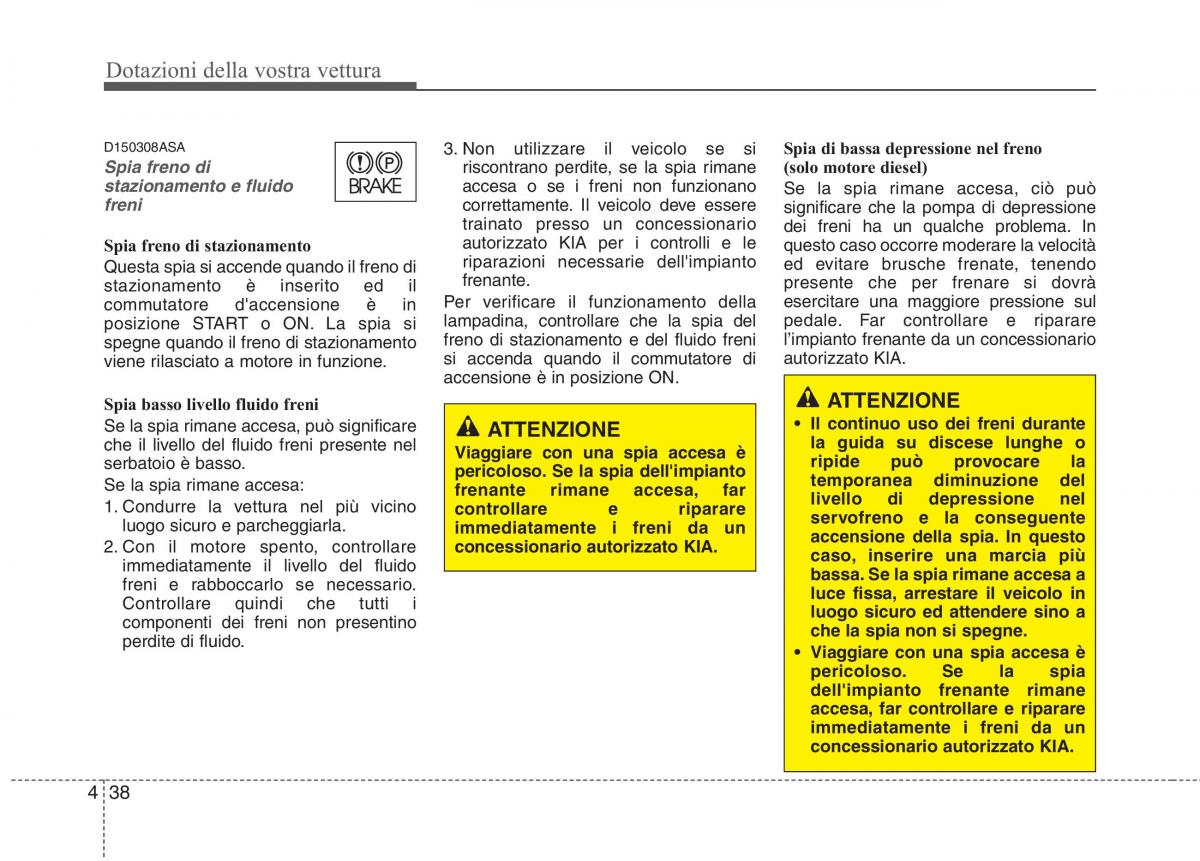 KIA Picanto I 1 manuale del proprietario / page 116