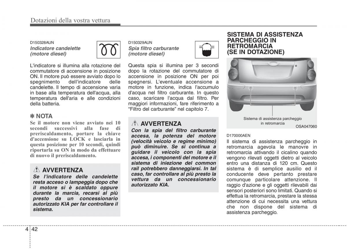 KIA Picanto I 1 manuale del proprietario / page 120