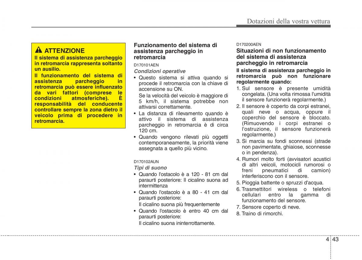 KIA Picanto I 1 manuale del proprietario / page 121