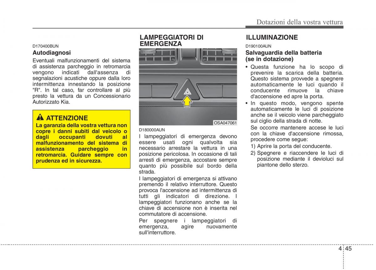 KIA Picanto I 1 manuale del proprietario / page 123