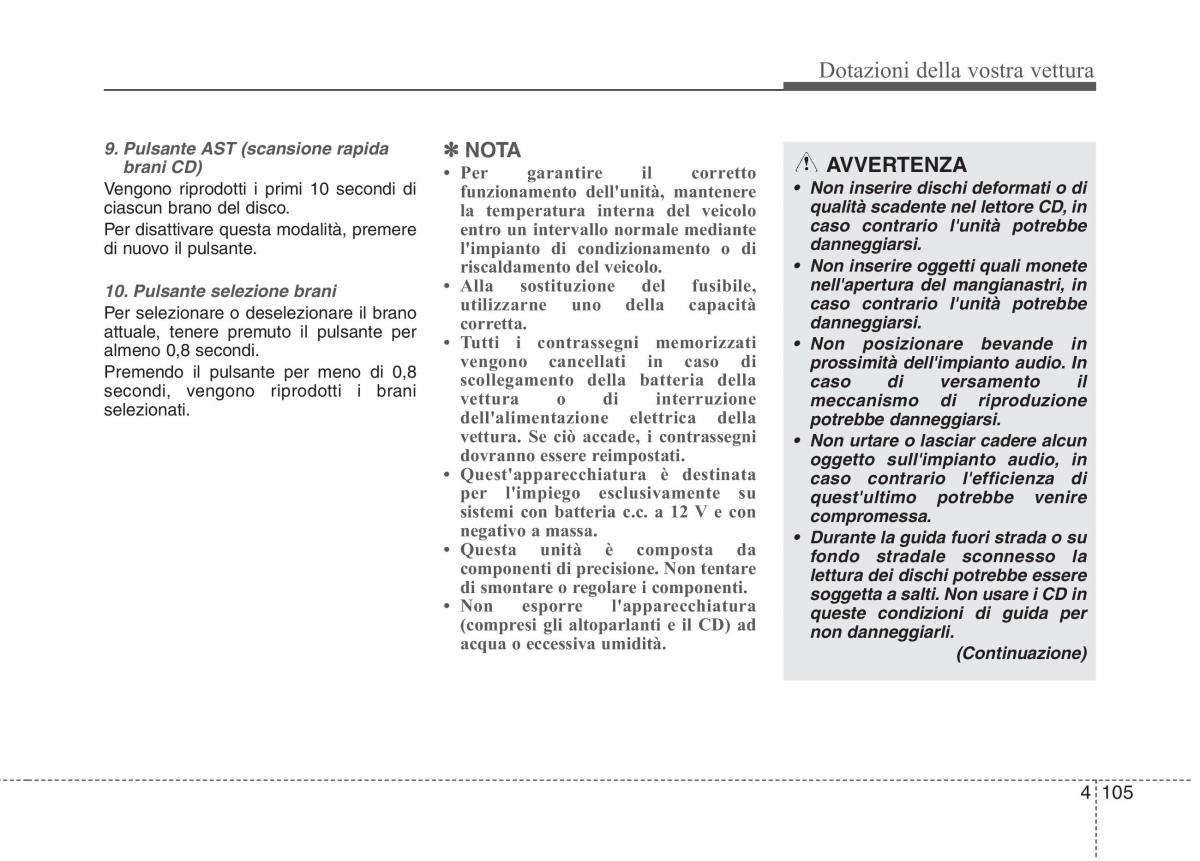 KIA Picanto I 1 manuale del proprietario / page 183