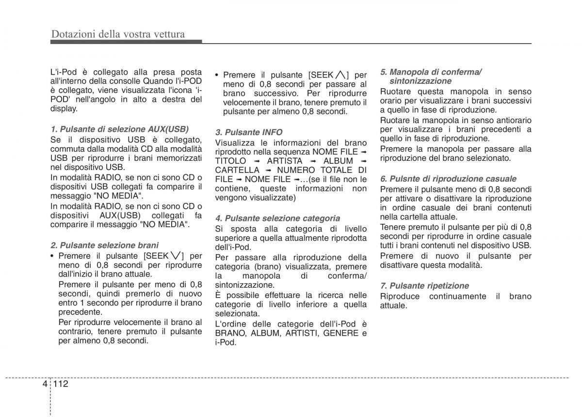 KIA Picanto I 1 manuale del proprietario / page 190