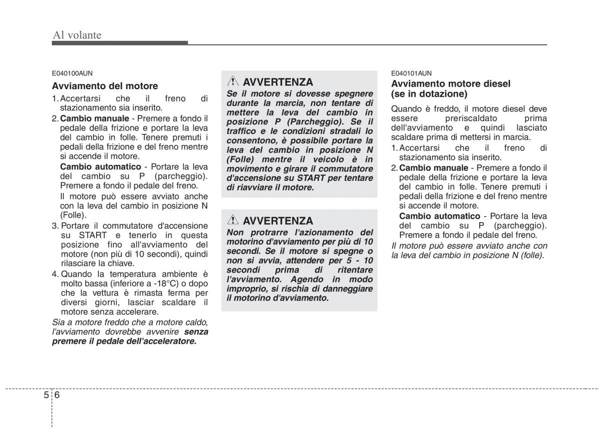 KIA Picanto I 1 manuale del proprietario / page 196