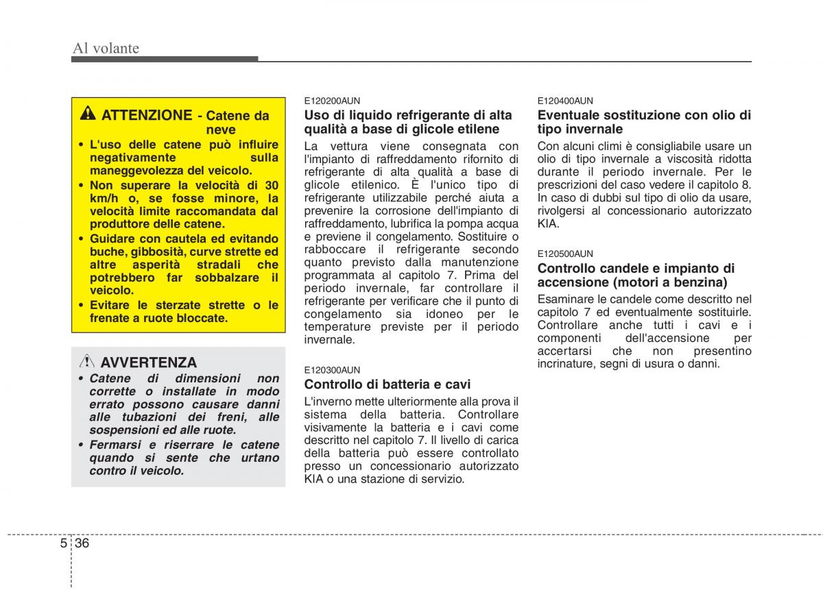 KIA Picanto I 1 manuale del proprietario / page 226