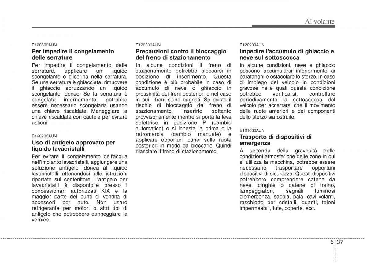 KIA Picanto I 1 manuale del proprietario / page 227