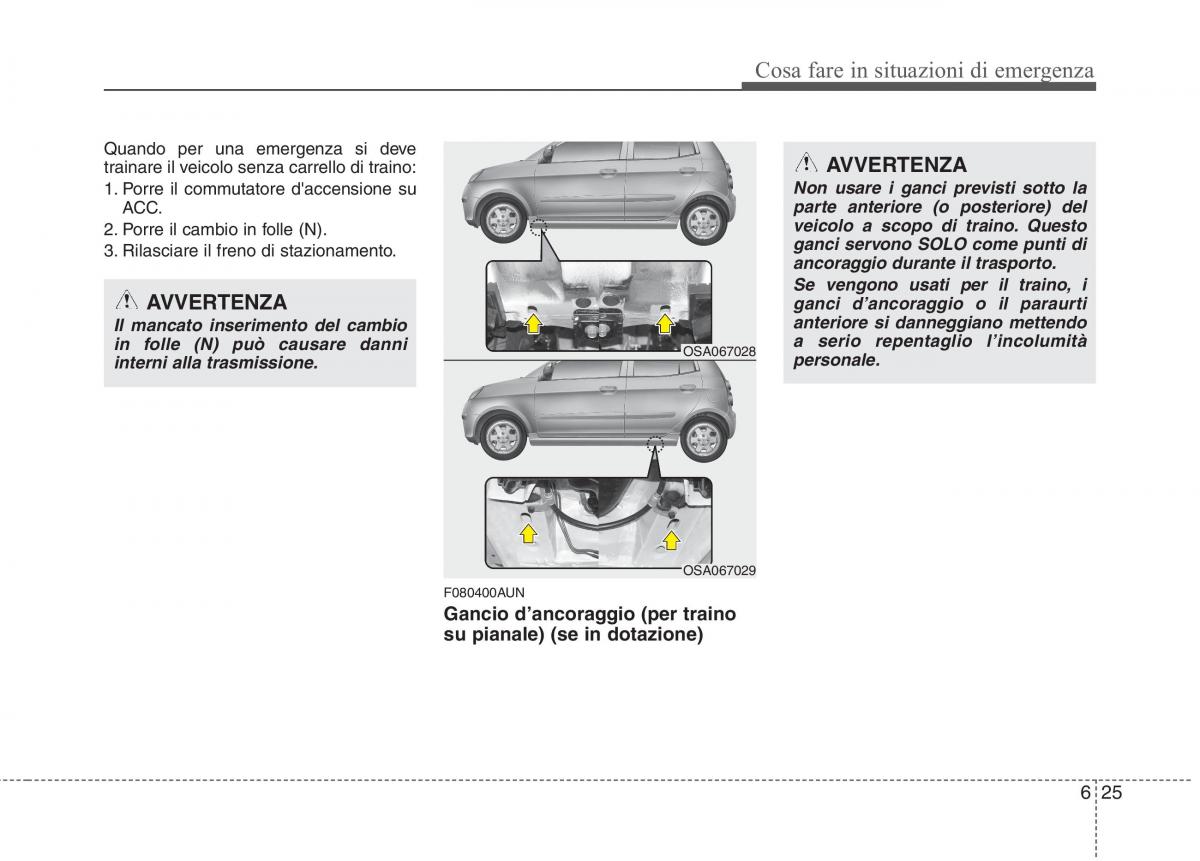 KIA Picanto I 1 manuale del proprietario / page 262