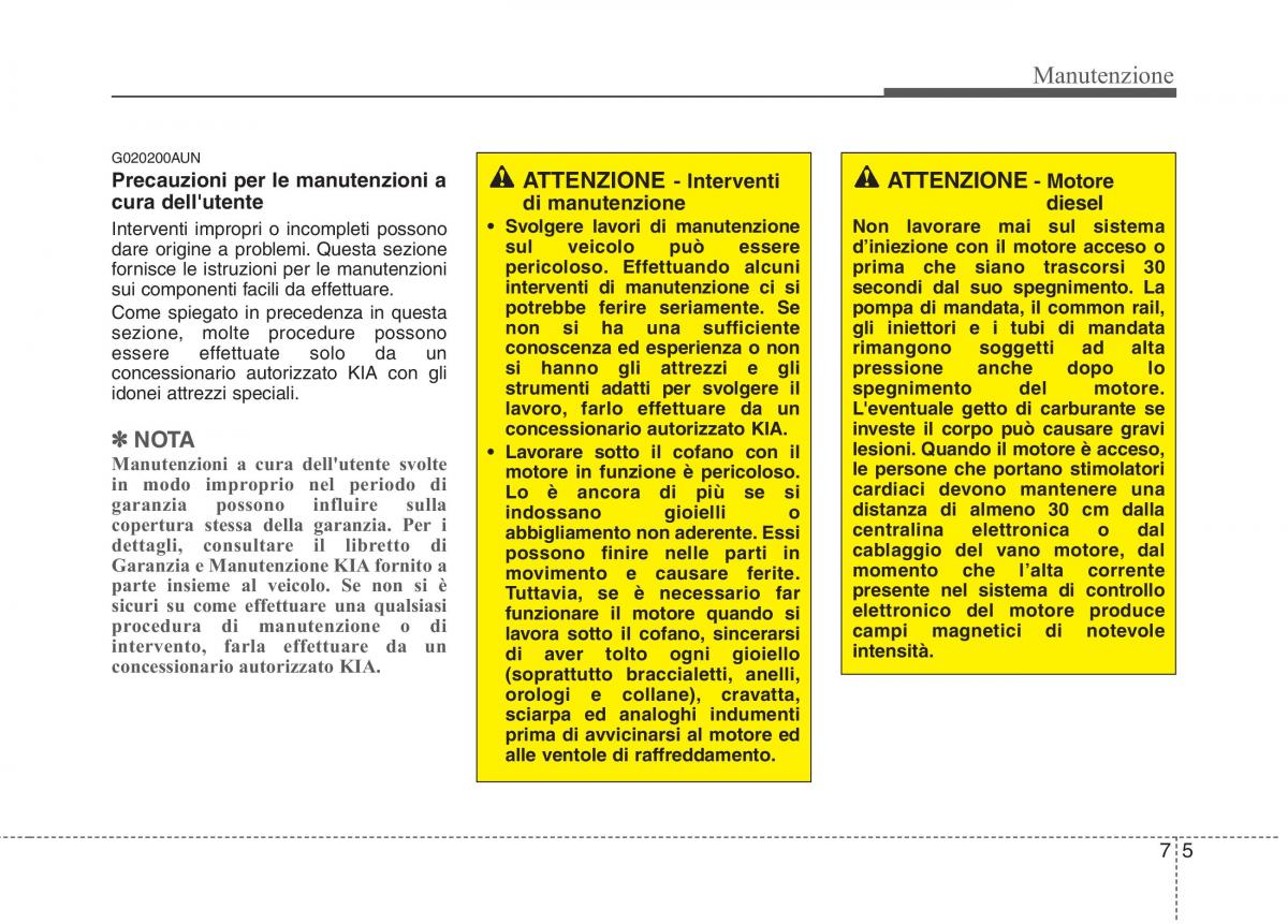 KIA Picanto I 1 manuale del proprietario / page 270