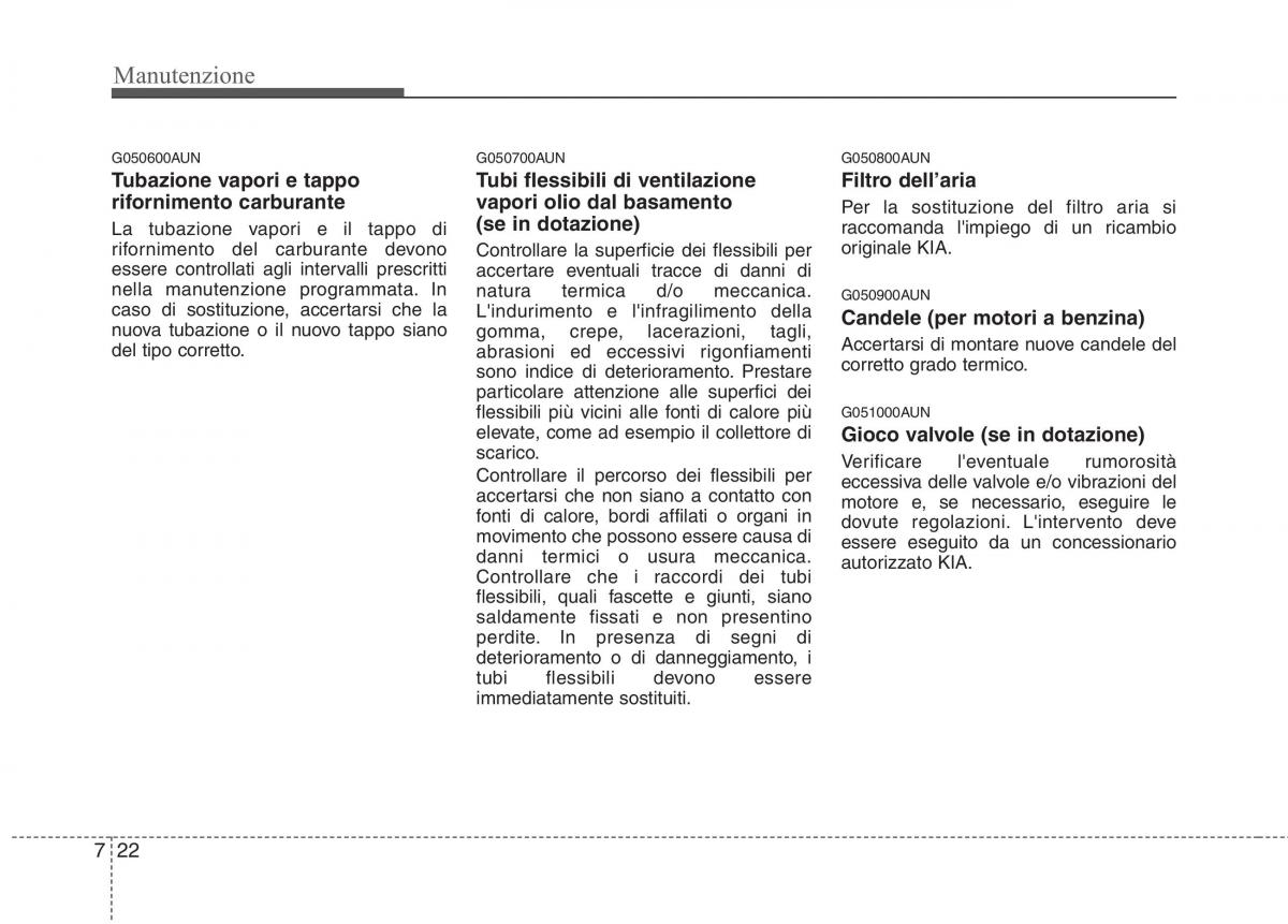 KIA Picanto I 1 manuale del proprietario / page 287