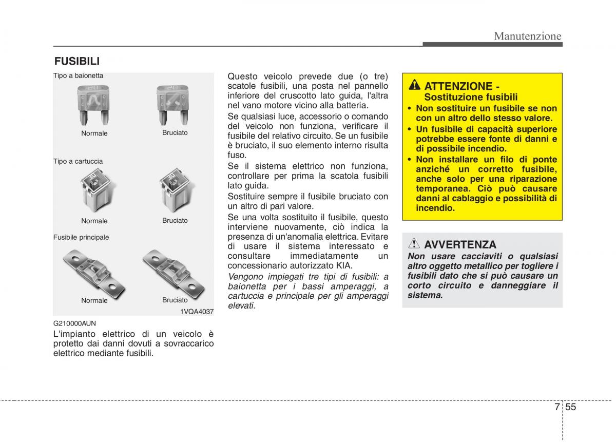 KIA Picanto I 1 manuale del proprietario / page 320