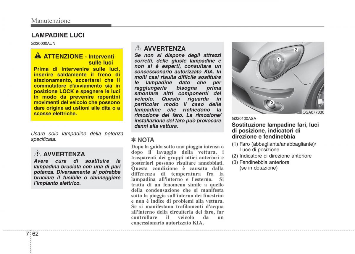 KIA Picanto I 1 manuale del proprietario / page 327