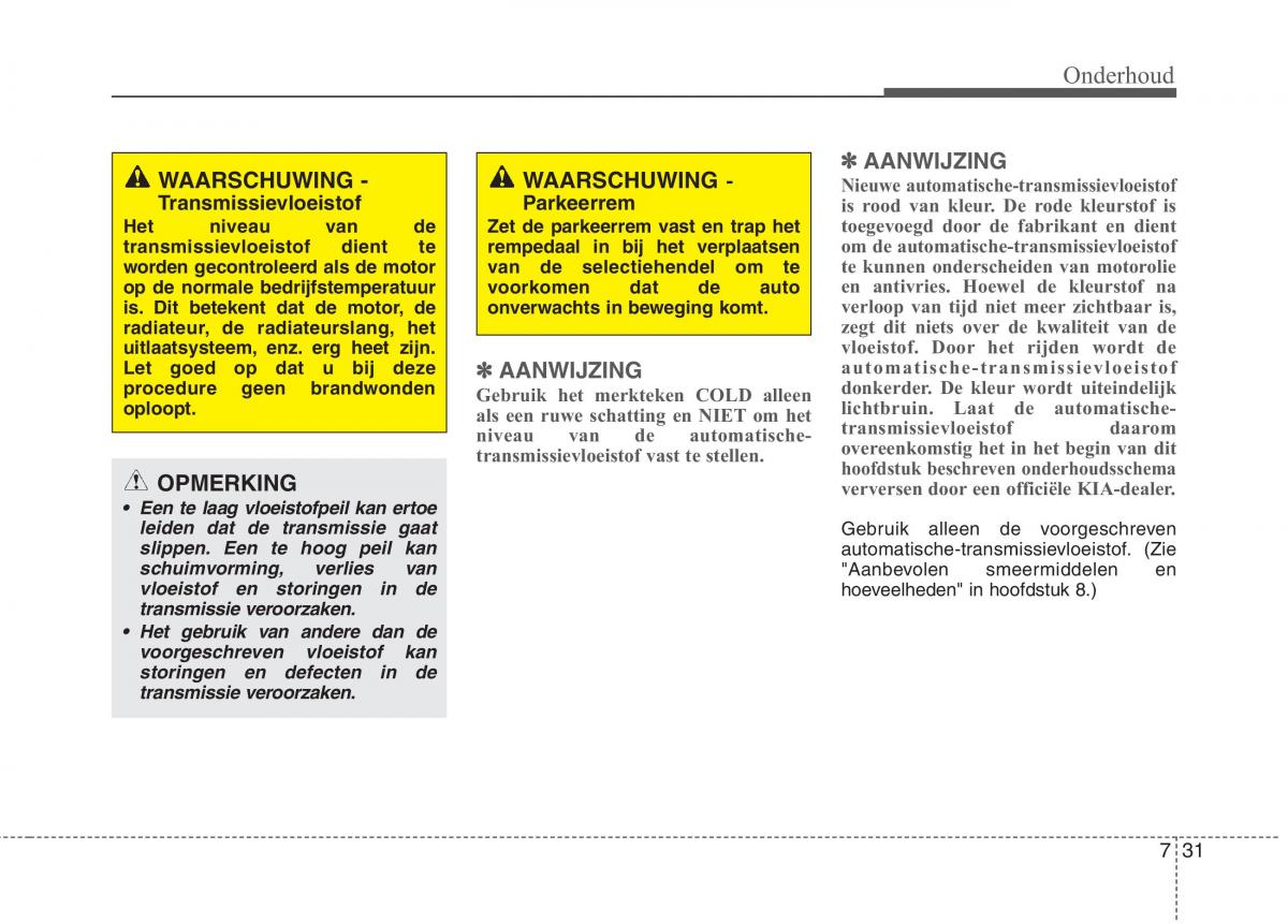 KIA Picanto I 1 handleiding / page 292