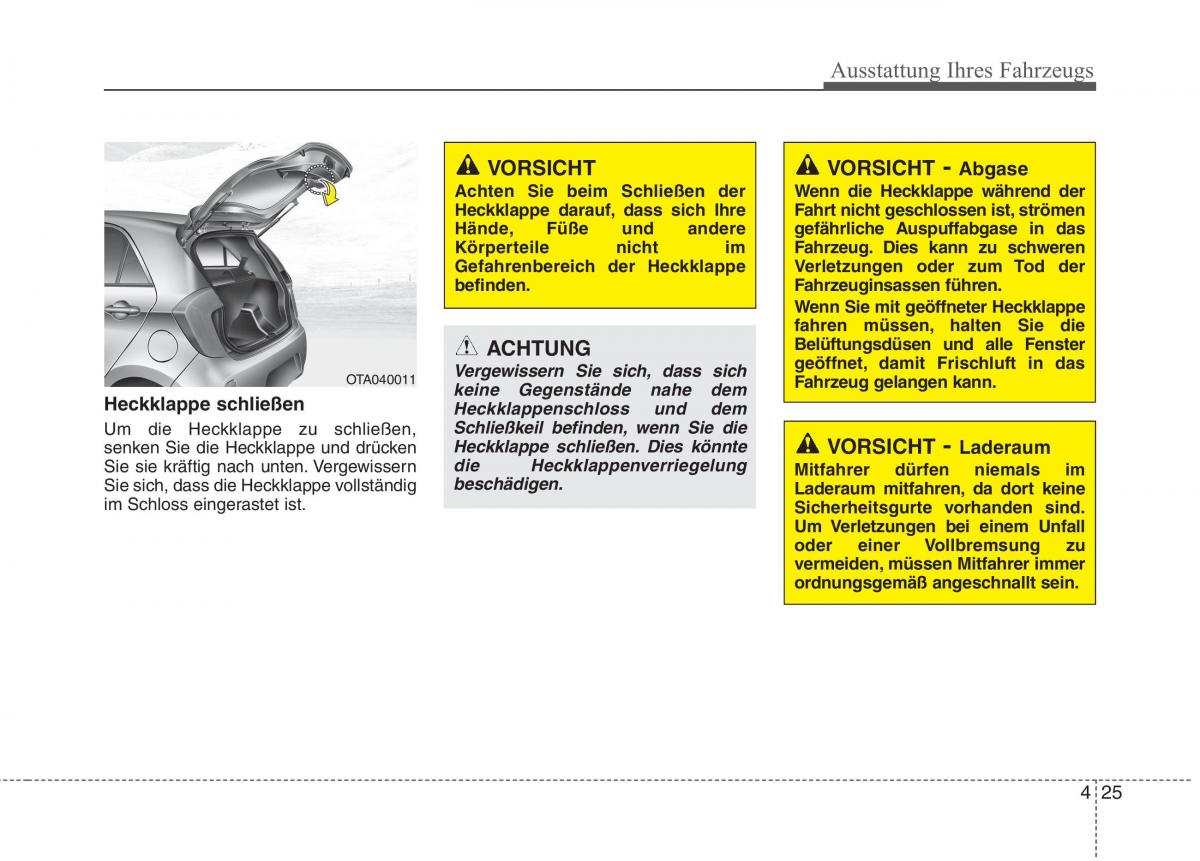 KIA Picanto II 2 Handbuch / page 119