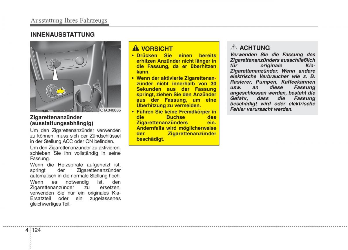 KIA Picanto II 2 Handbuch / page 218