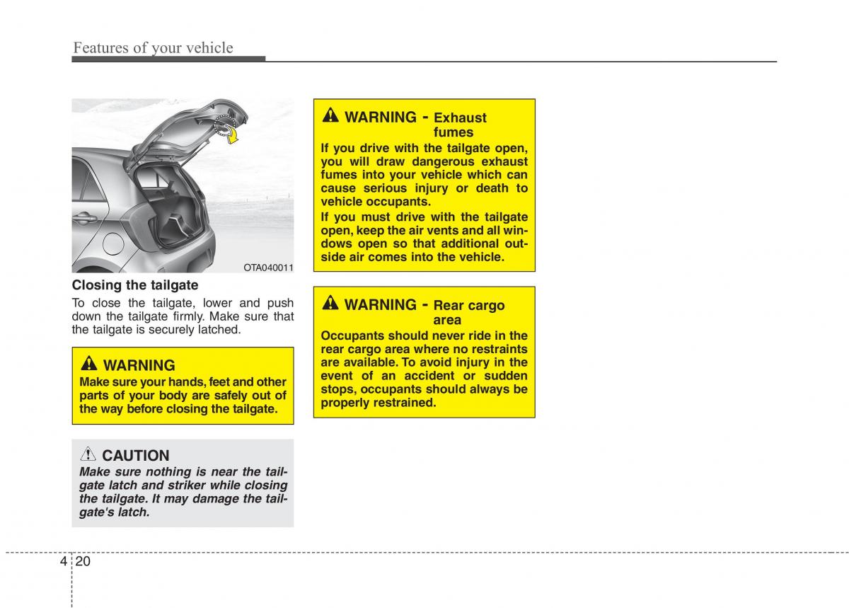 KIA Picanto II 2 owners manual / page 95