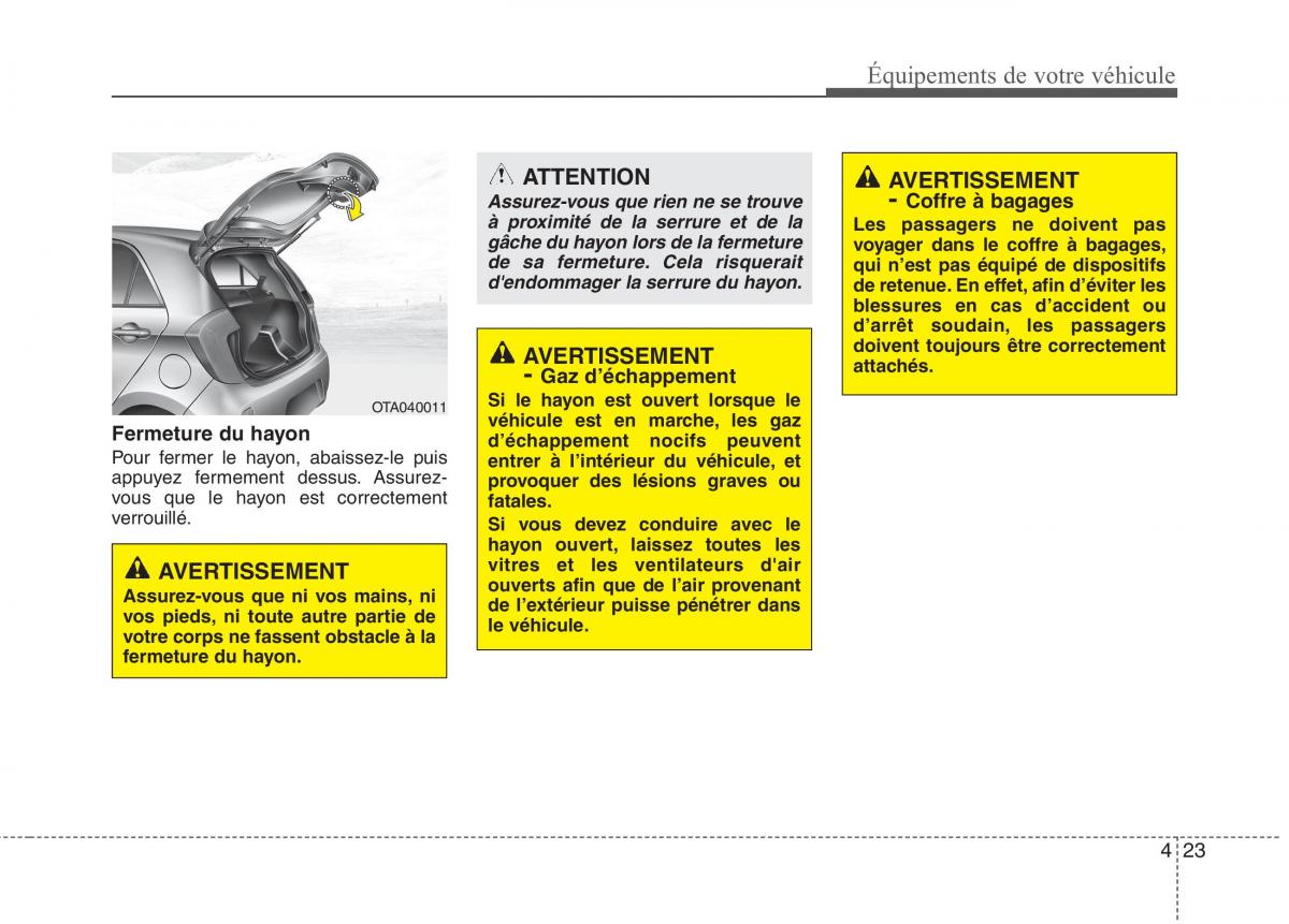 KIA Picanto II 2 manuel du proprietaire / page 107