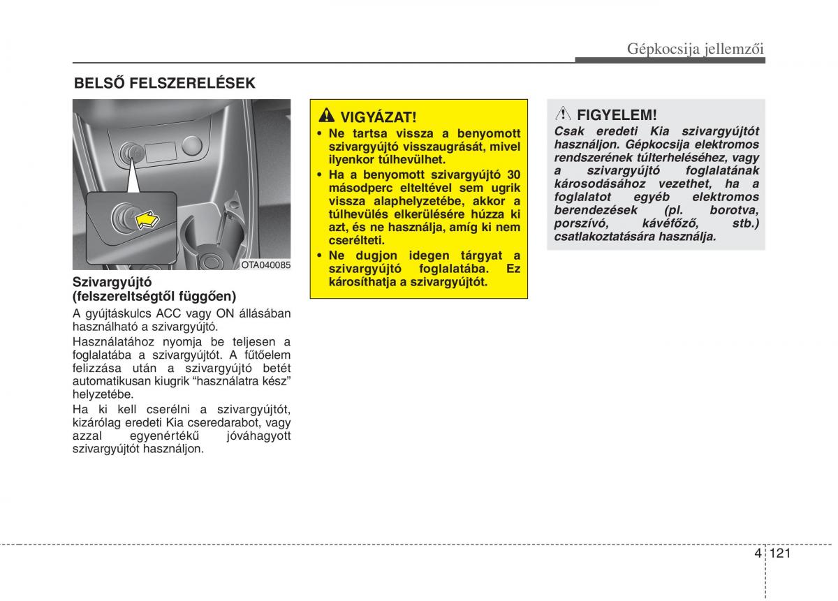 KIA Picanto II 2 Kezelesi utmutato / page 203