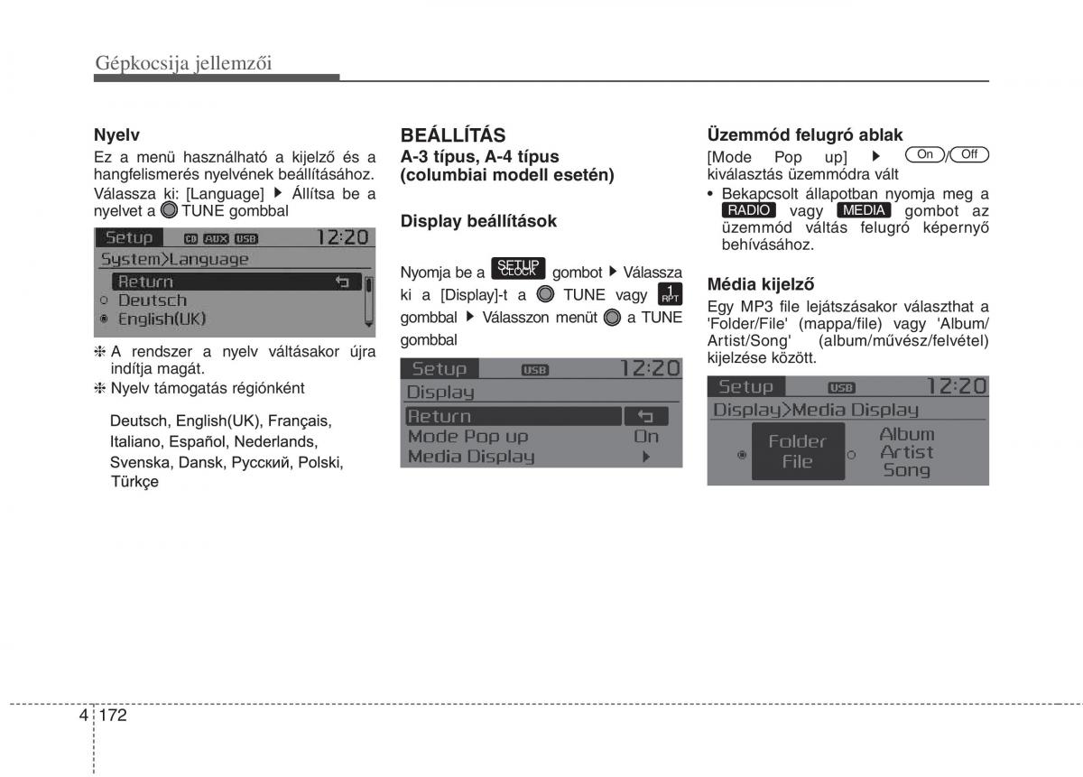 KIA Picanto II 2 Kezelesi utmutato / page 254