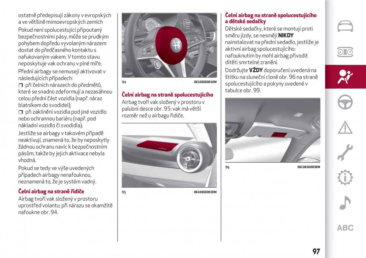 Alfa Romeo Giulia navod k obsludze / page 99