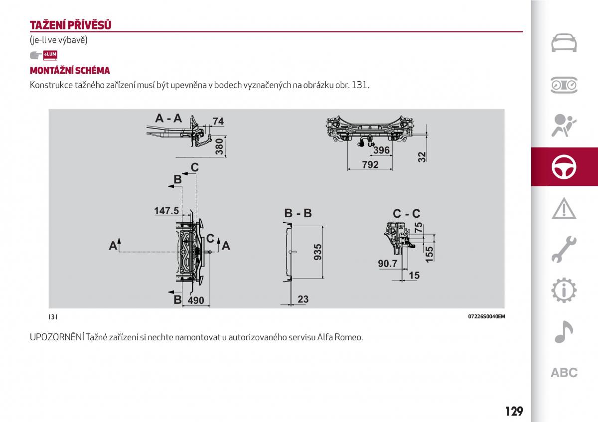 Alfa Romeo Giulia navod k obsludze / page 131