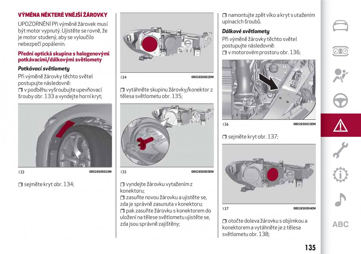 Alfa Romeo Giulia navod k obsludze / page 137