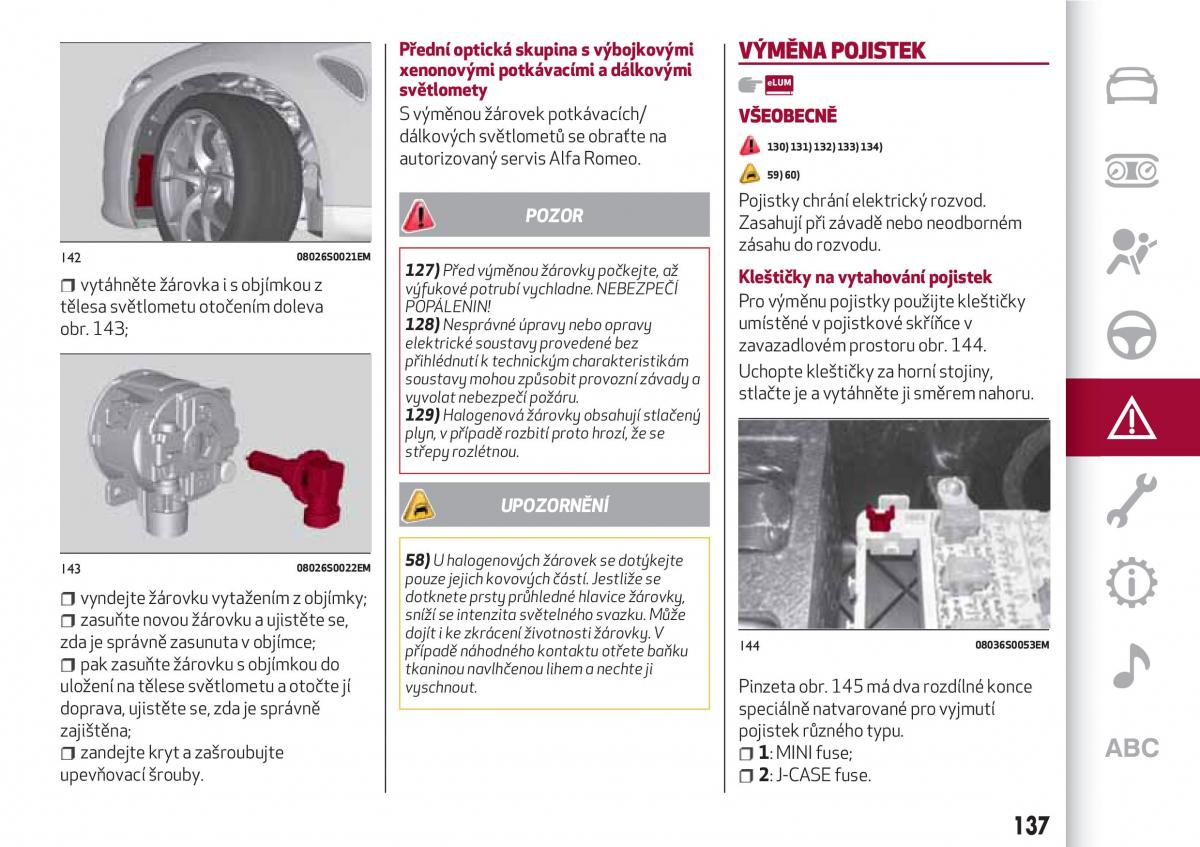 Alfa Romeo Giulia navod k obsludze / page 139