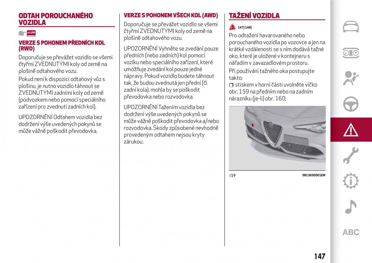 Alfa Romeo Giulia navod k obsludze / page 149