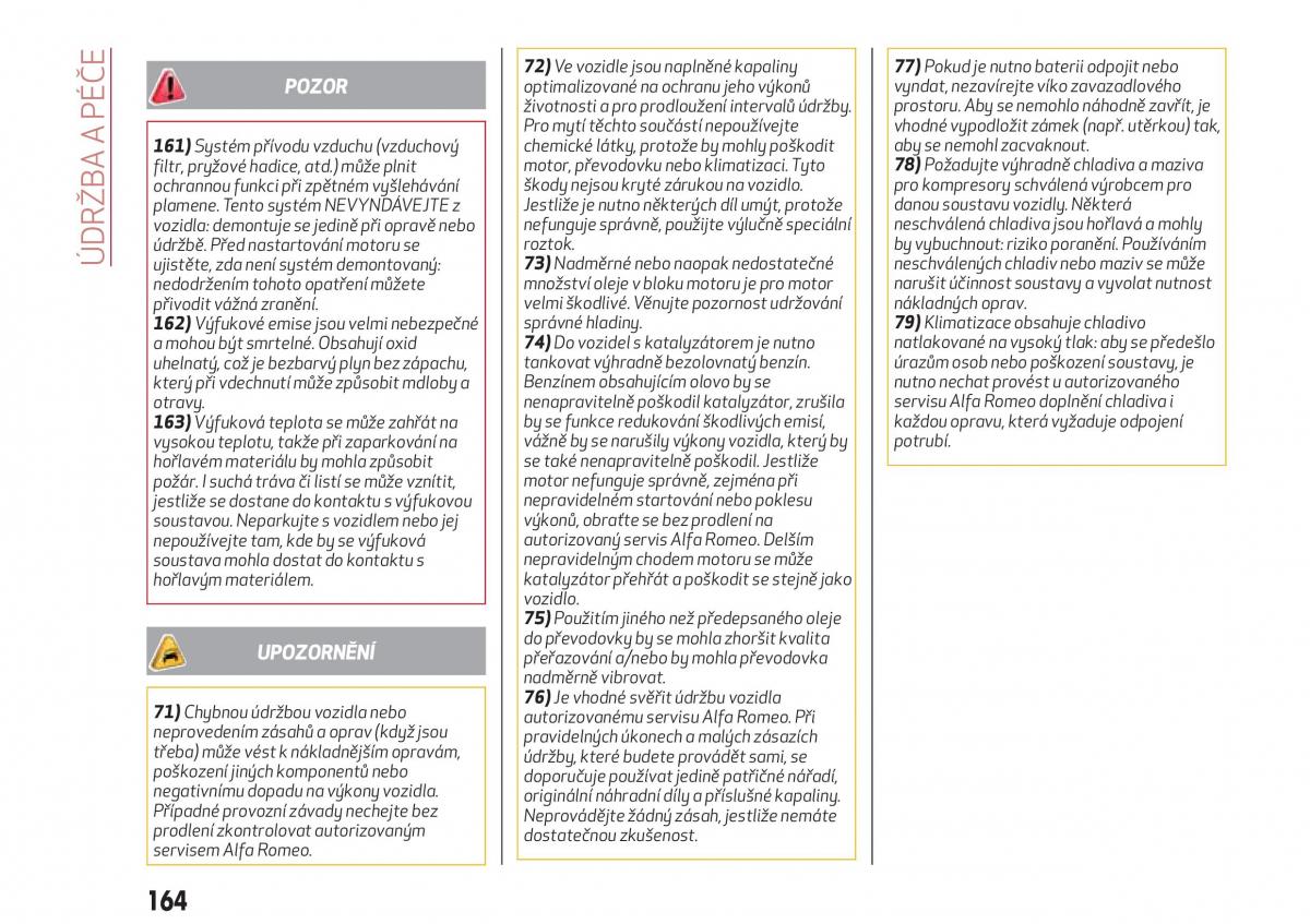 Alfa Romeo Giulia navod k obsludze / page 166