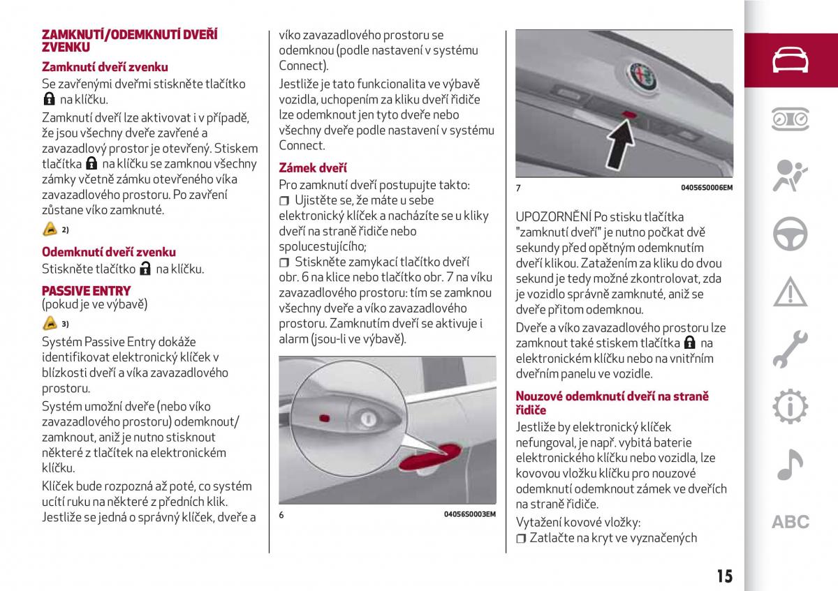 Alfa Romeo Giulia navod k obsludze / page 17