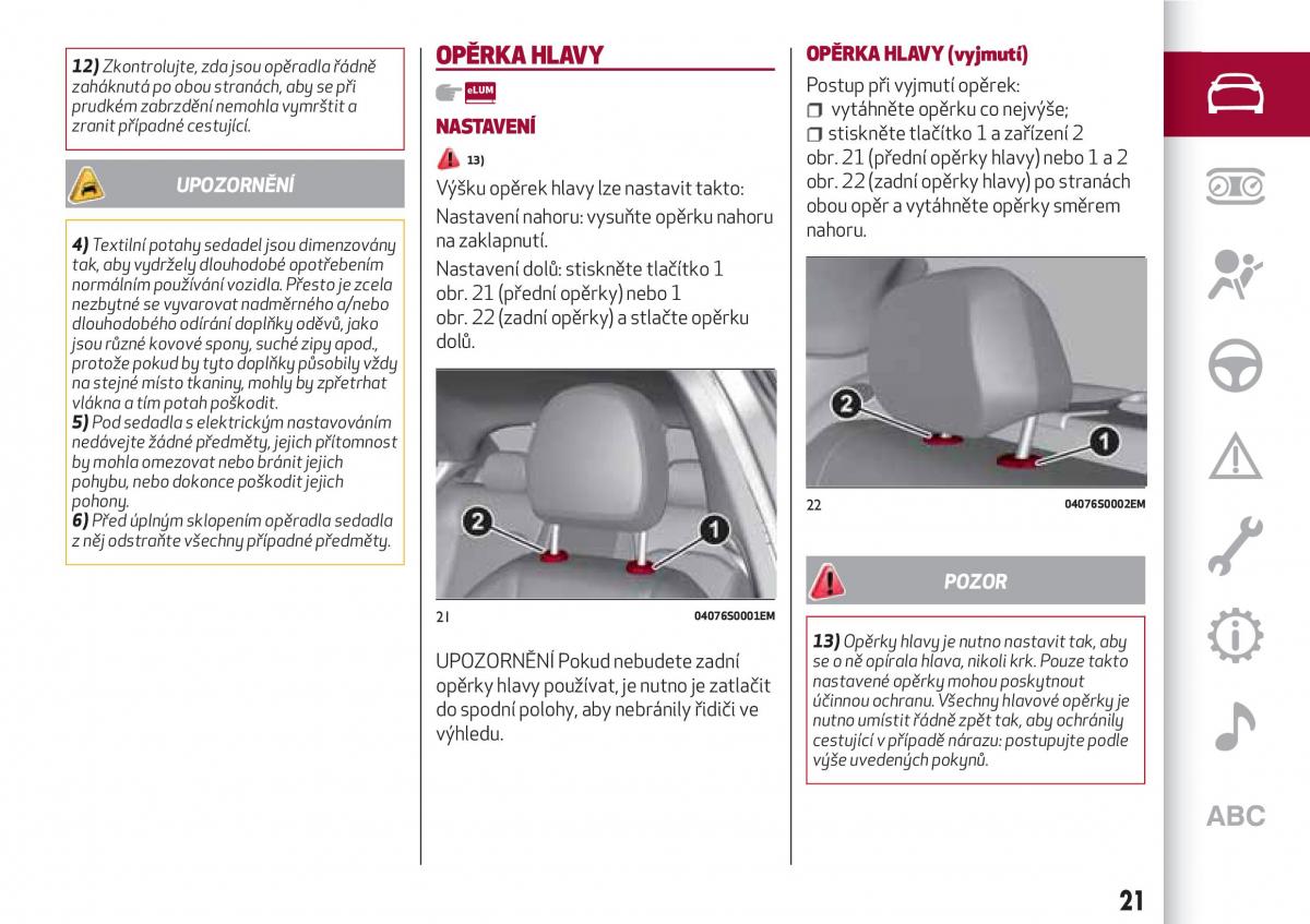 Alfa Romeo Giulia navod k obsludze / page 23