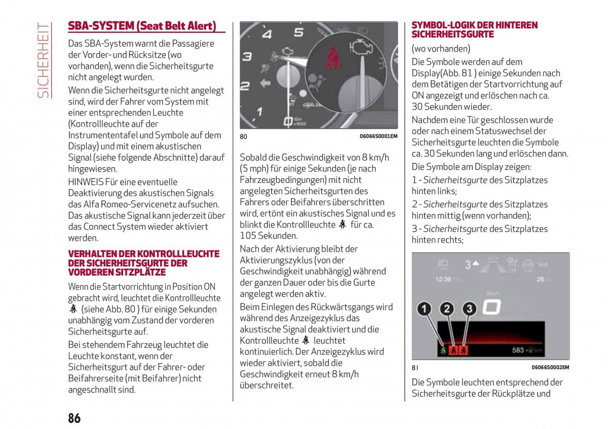 Alfa Romeo Giulia Handbuch / page 88