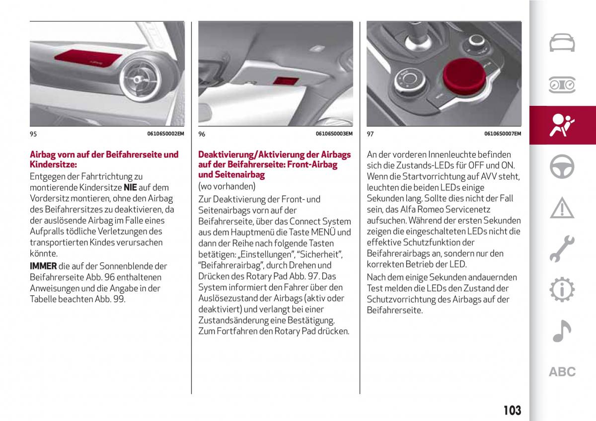 Alfa Romeo Giulia Handbuch / page 105